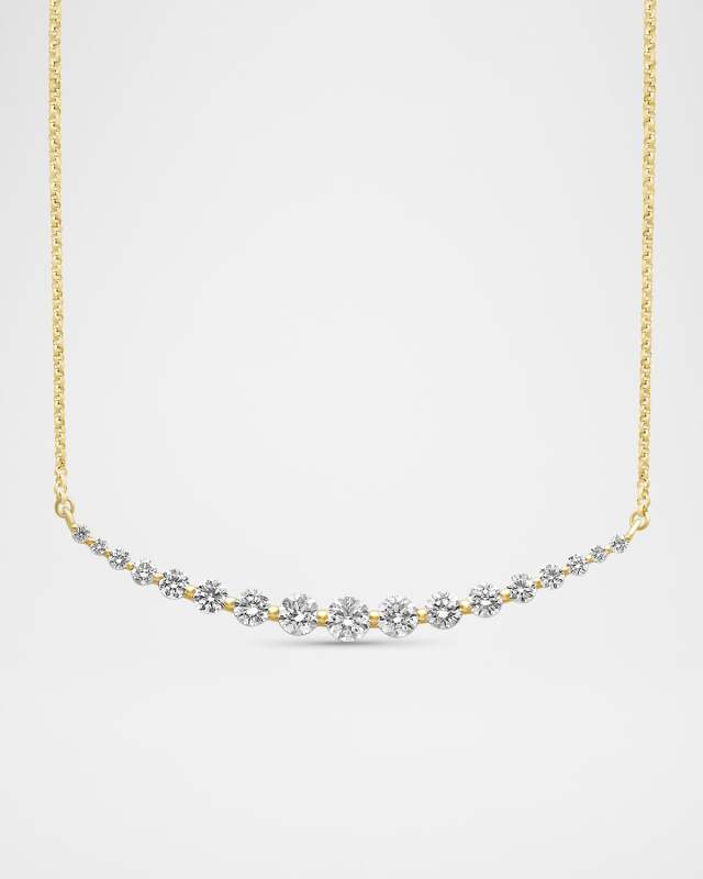 Graduated Lab Grown Diamond 18K Yellow Gold Necklace, 2.0tcw